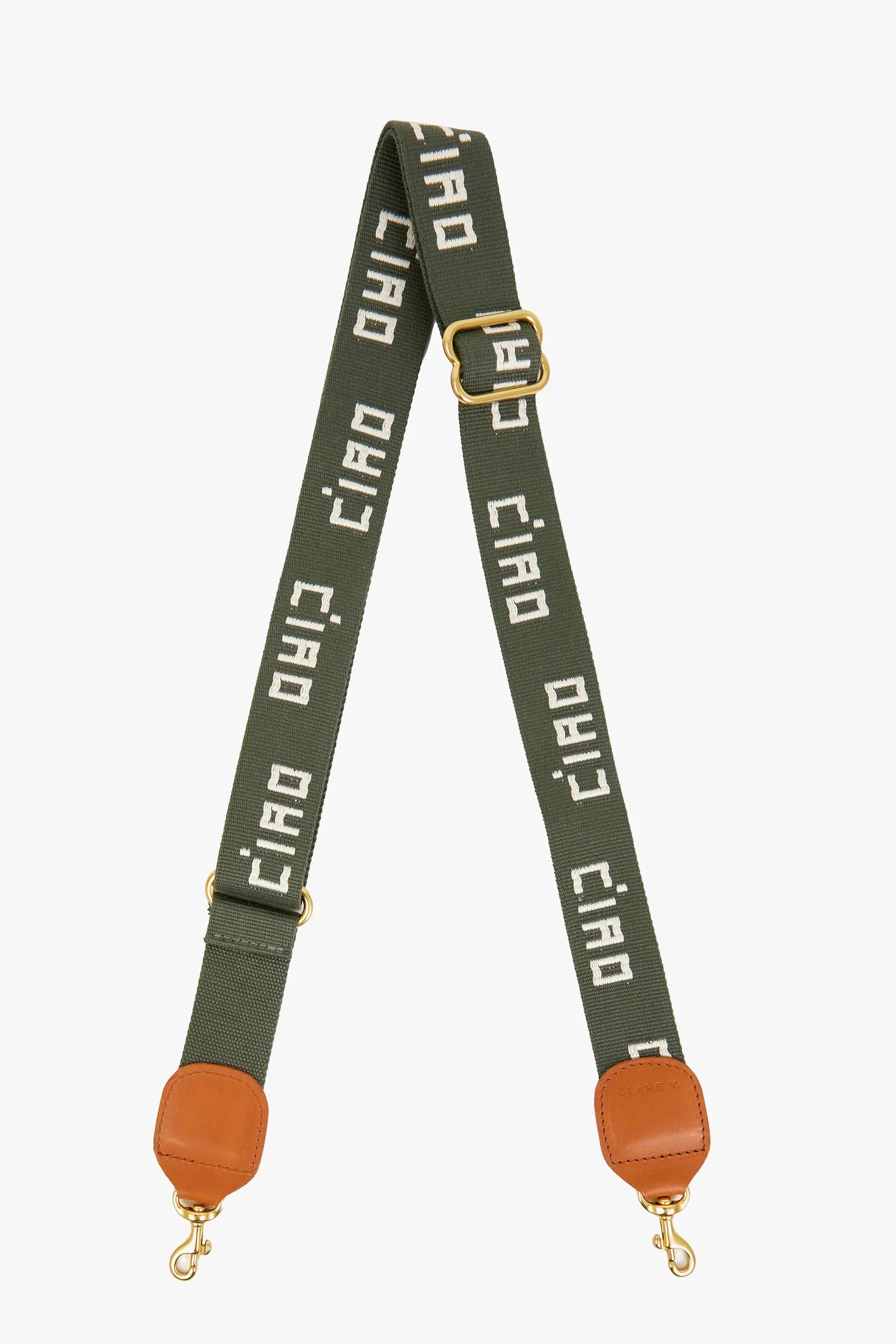 Clare V. Adjustable Crossbody Strap / Army + Cream CIAO